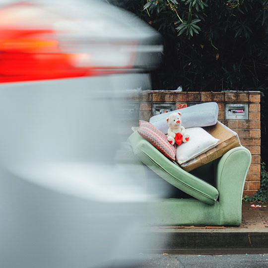 Pile of illegally dumped furniture